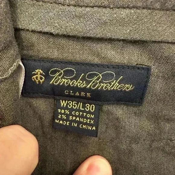 Brooks Brothers Clark Fit Pants Mens 35x28 Corduroy Olive Green 346 VTG Casual - Picture 2 of 8